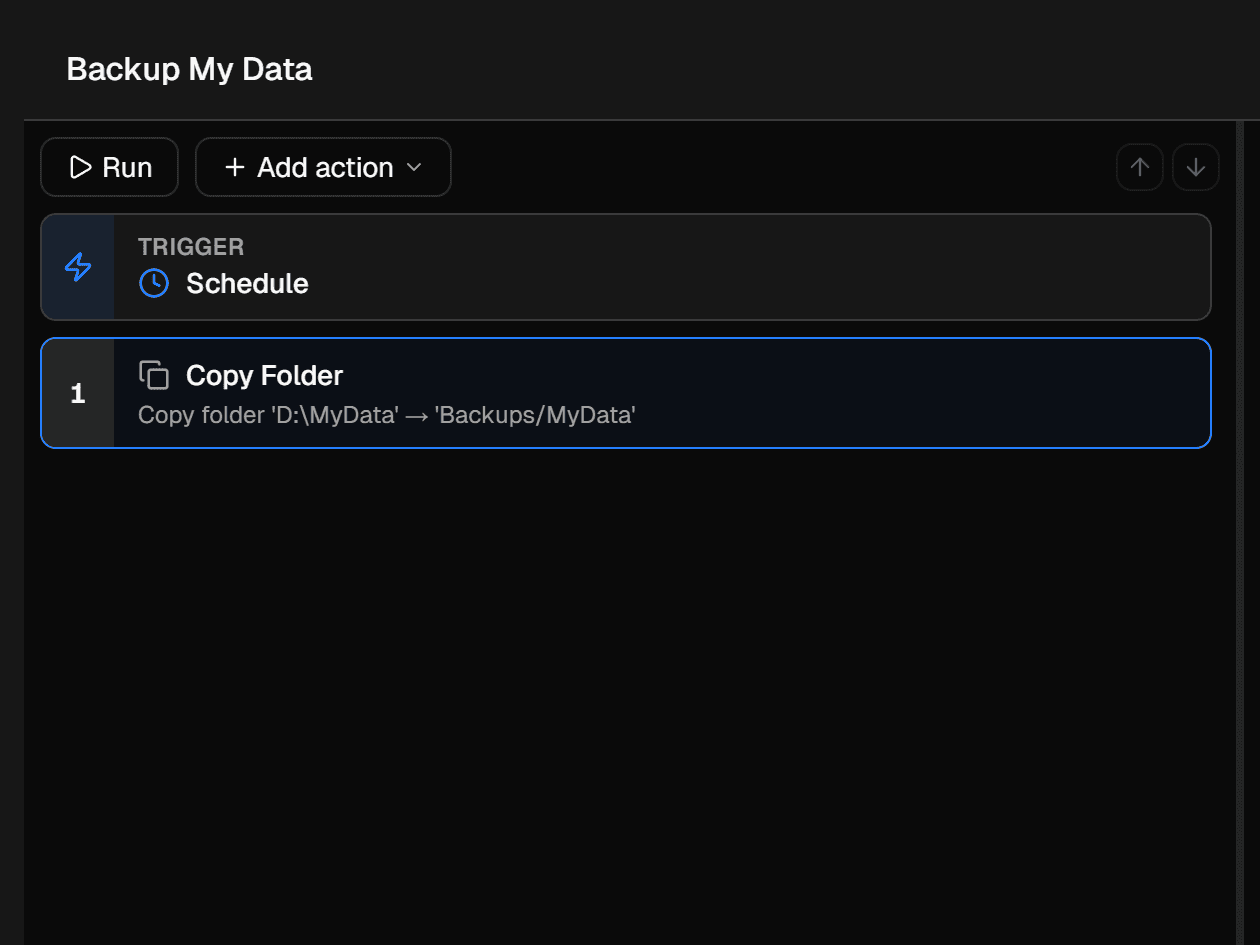 A saved sync routine running on a schedule
